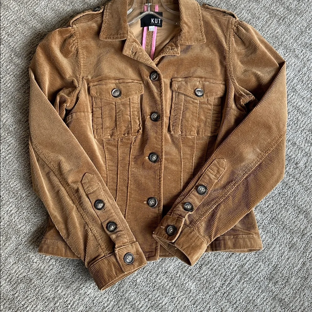 Kut from the Kloth Tan Corduroy Utility Jacket - Picture 2 of 8